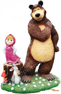 Маша и медведь скульптура из фибробетона